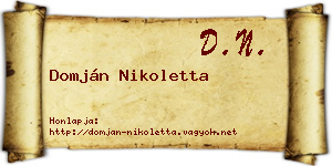 Domján Nikoletta névjegykártya