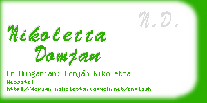 nikoletta domjan business card
