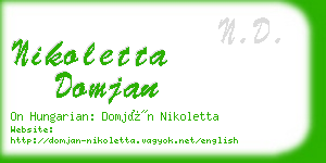 nikoletta domjan business card